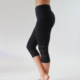 Mesh Elastic Slim Sport Pants Solid Fitness Gym Leggings